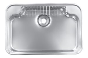Chậu rửa bát Shigeru IB - DK FS có đường nét mềm mại, uyển chuyển, bề mặt hạt nổi