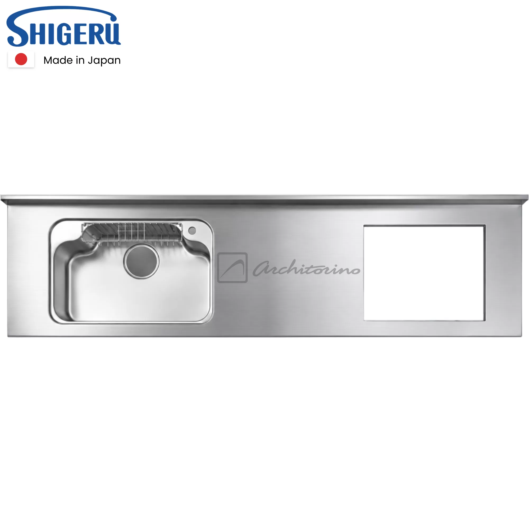 Mặt Bàn Bếp Liền Khối Inox Chữ I Made In Japan