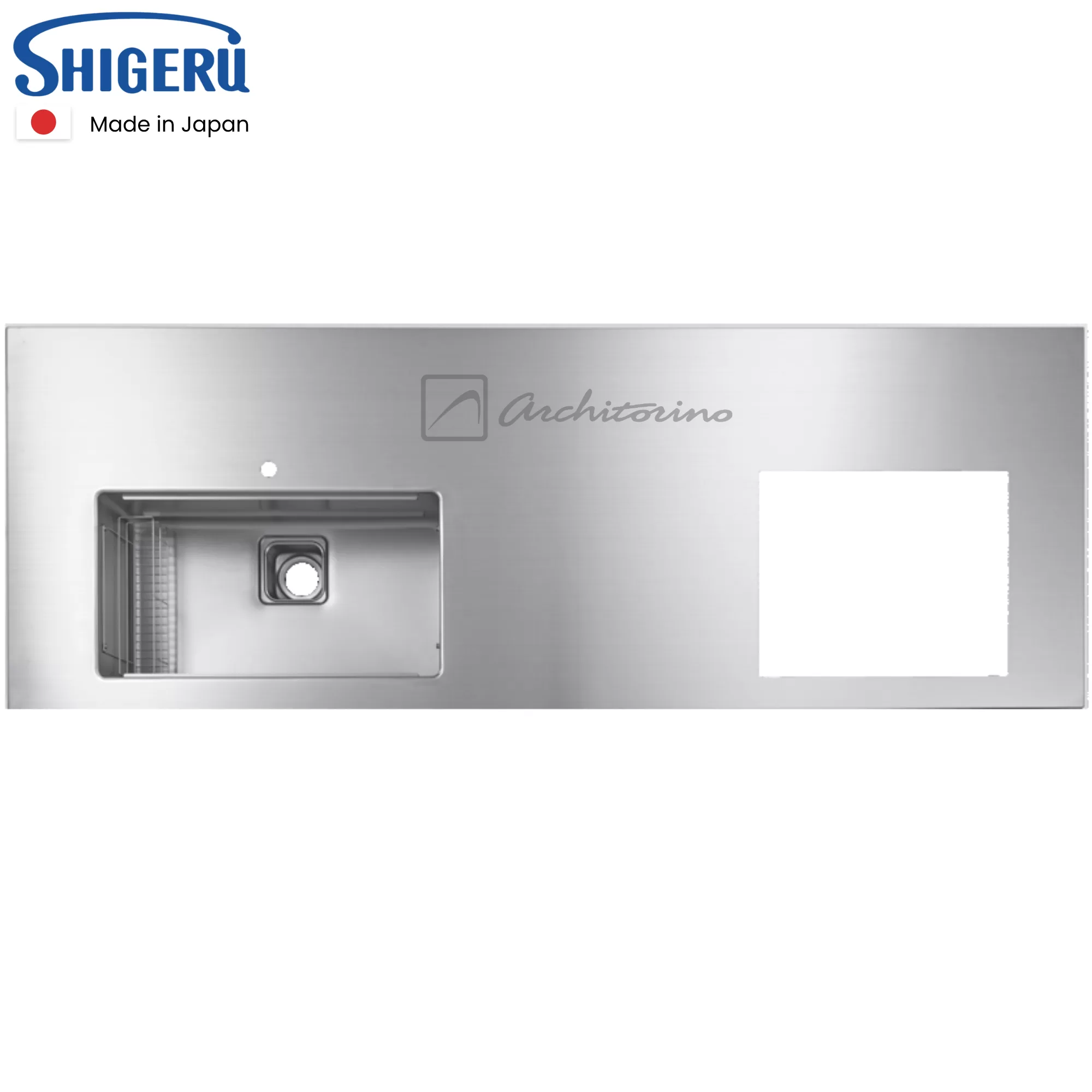 Mặt Bàn Bếp Liền Khối Inox Dạng Đảo Made In Japan